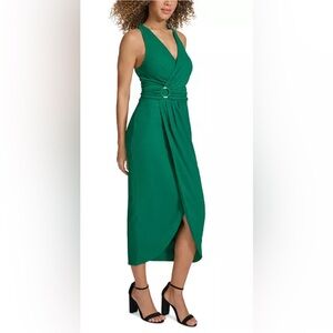 SIENA women’s Faux-wrap midi dress size 14 Green